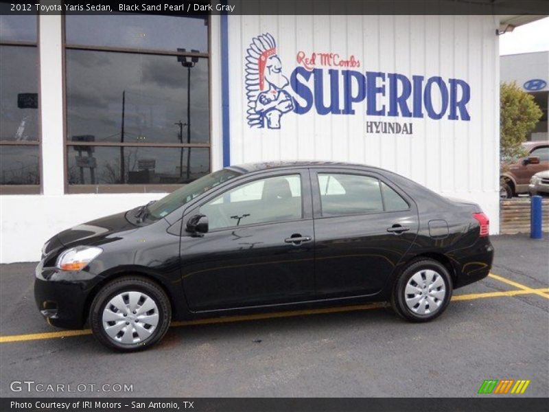 Black Sand Pearl / Dark Gray 2012 Toyota Yaris Sedan