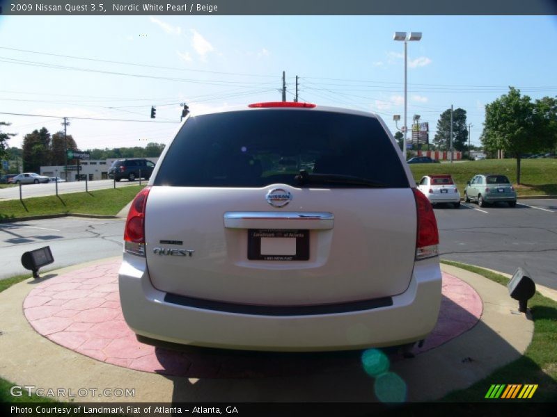 Nordic White Pearl / Beige 2009 Nissan Quest 3.5