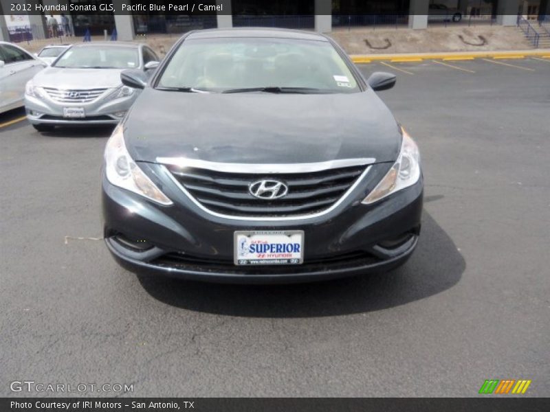 Pacific Blue Pearl / Camel 2012 Hyundai Sonata GLS