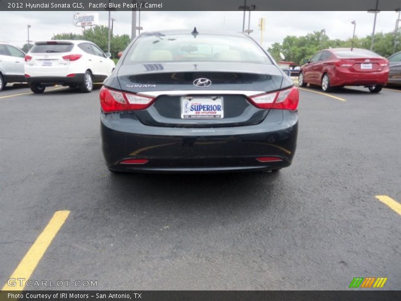 Pacific Blue Pearl / Camel 2012 Hyundai Sonata GLS