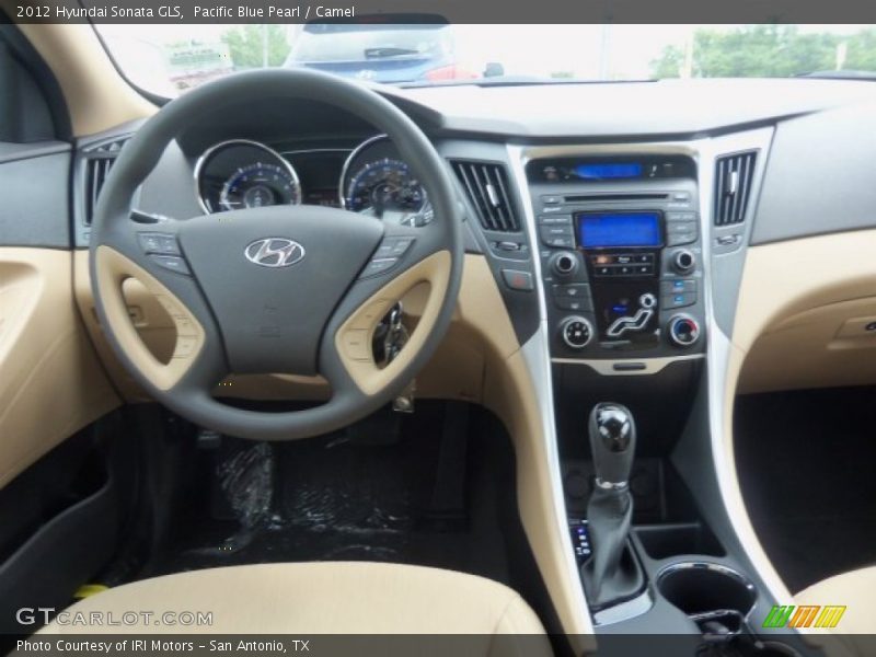 Pacific Blue Pearl / Camel 2012 Hyundai Sonata GLS