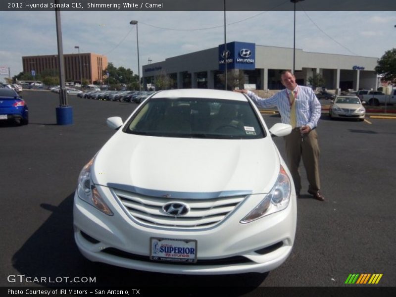 Shimmering White / Camel 2012 Hyundai Sonata GLS