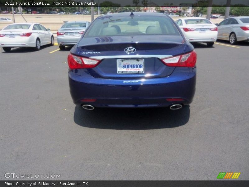 Indigo Night Blue / Gray 2012 Hyundai Sonata SE