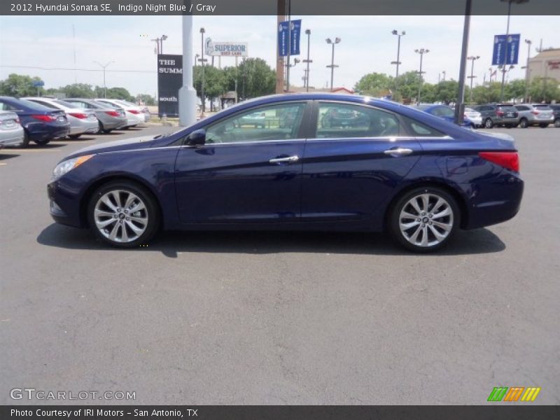 Indigo Night Blue / Gray 2012 Hyundai Sonata SE