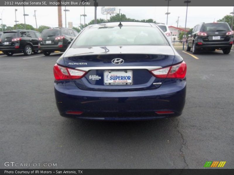 Indigo Night Blue / Gray 2012 Hyundai Sonata SE