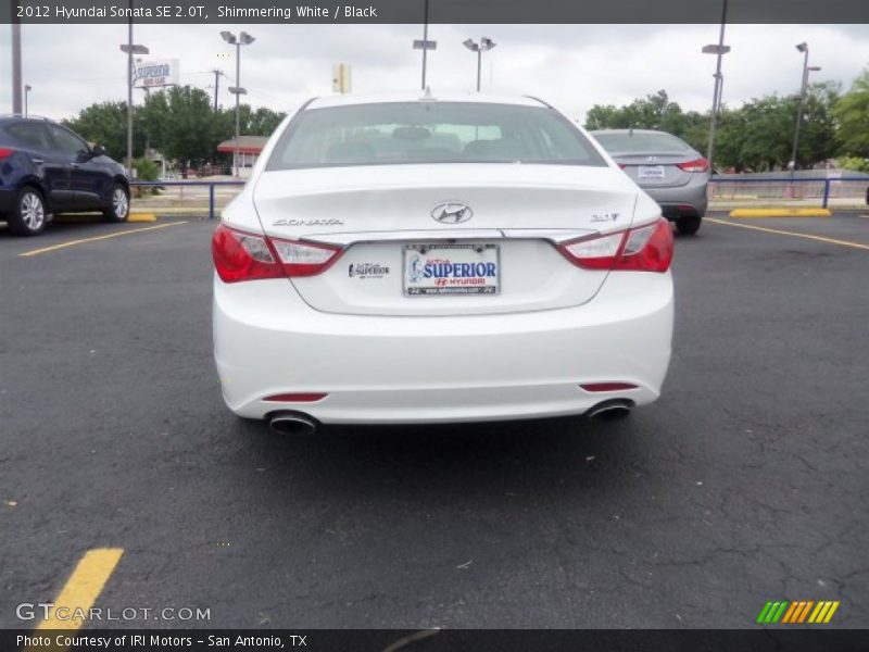 Shimmering White / Black 2012 Hyundai Sonata SE 2.0T