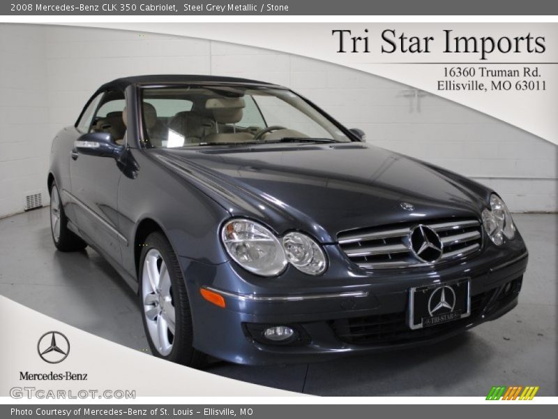 Steel Grey Metallic / Stone 2008 Mercedes-Benz CLK 350 Cabriolet