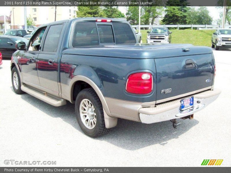 Charcoal Blue Metallic / Castano Brown Leather 2001 Ford F150 King Ranch SuperCrew