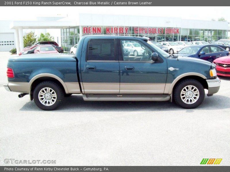 Charcoal Blue Metallic / Castano Brown Leather 2001 Ford F150 King Ranch SuperCrew