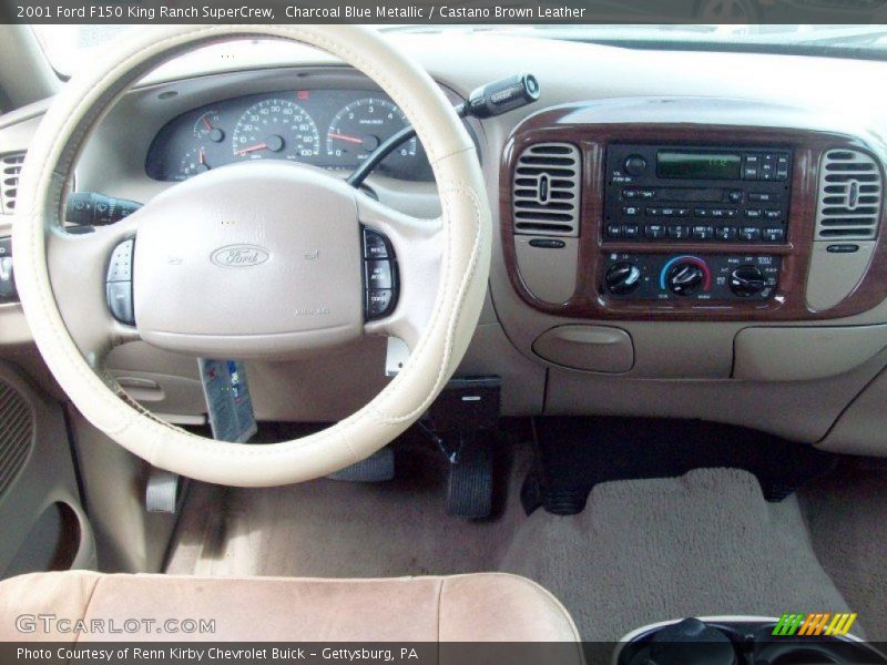 Charcoal Blue Metallic / Castano Brown Leather 2001 Ford F150 King Ranch SuperCrew