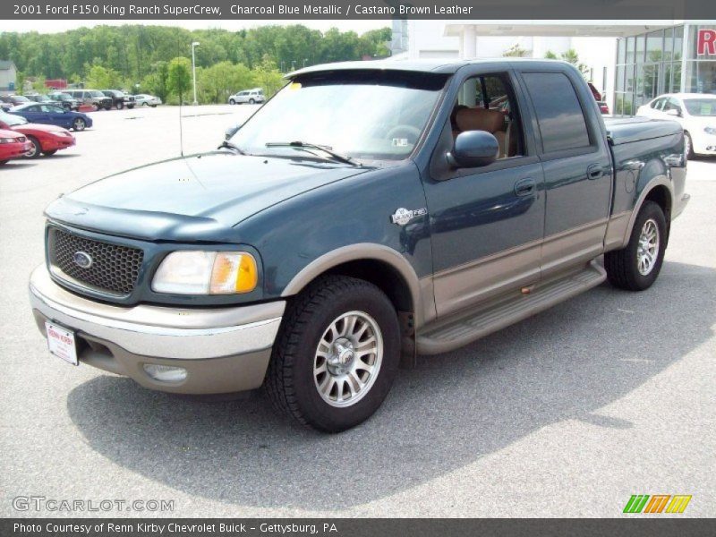 Charcoal Blue Metallic / Castano Brown Leather 2001 Ford F150 King Ranch SuperCrew