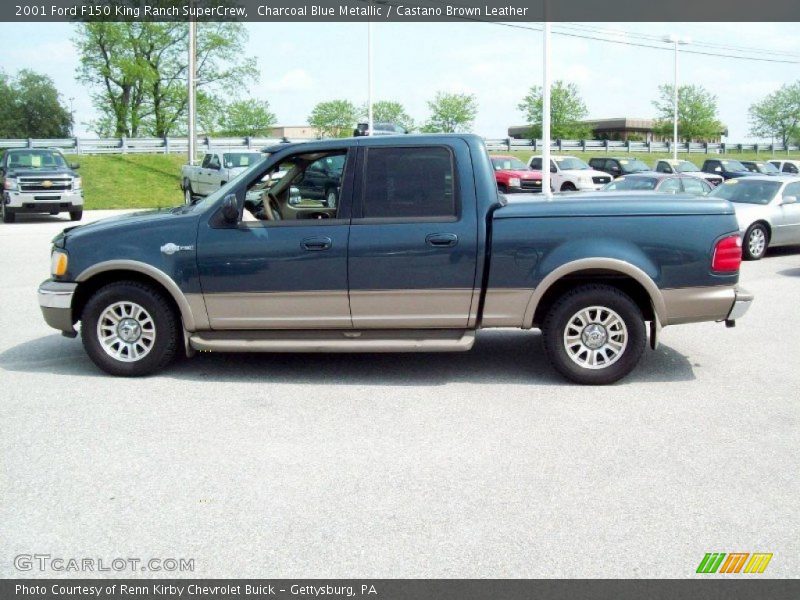Charcoal Blue Metallic / Castano Brown Leather 2001 Ford F150 King Ranch SuperCrew