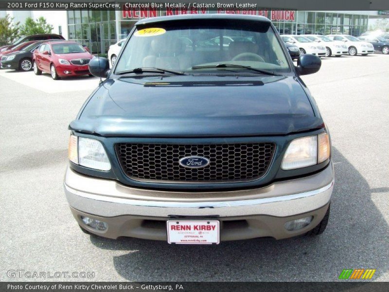 Charcoal Blue Metallic / Castano Brown Leather 2001 Ford F150 King Ranch SuperCrew