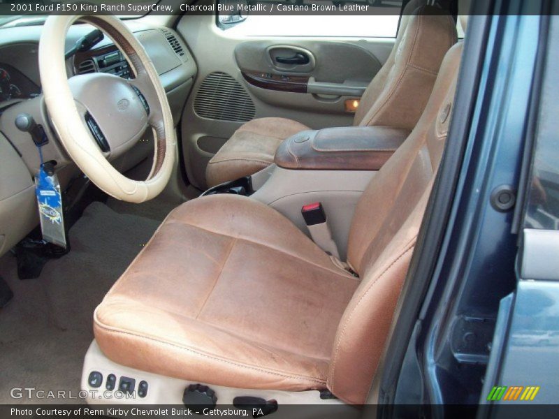 Charcoal Blue Metallic / Castano Brown Leather 2001 Ford F150 King Ranch SuperCrew