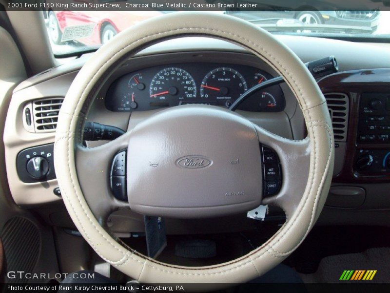 Charcoal Blue Metallic / Castano Brown Leather 2001 Ford F150 King Ranch SuperCrew