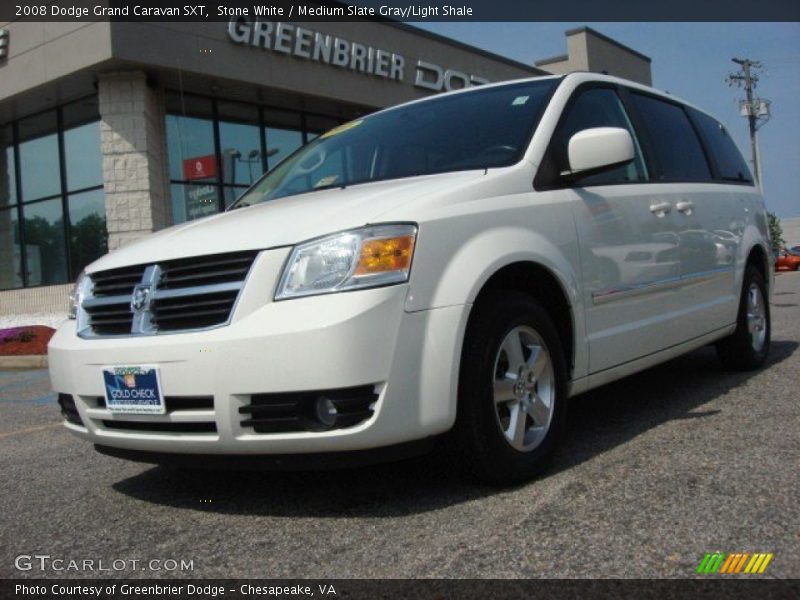 Stone White / Medium Slate Gray/Light Shale 2008 Dodge Grand Caravan SXT