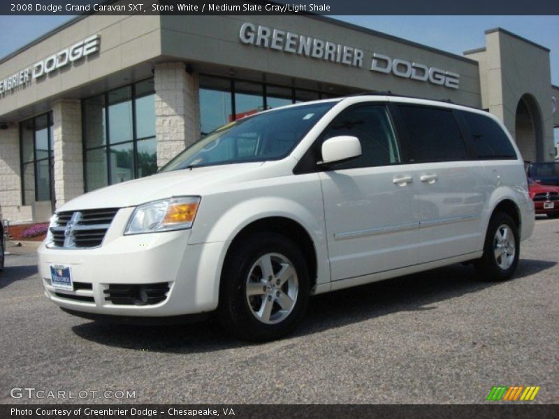 Stone White / Medium Slate Gray/Light Shale 2008 Dodge Grand Caravan SXT