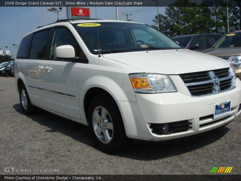Stone White / Medium Slate Gray/Light Shale 2008 Dodge Grand Caravan SXT