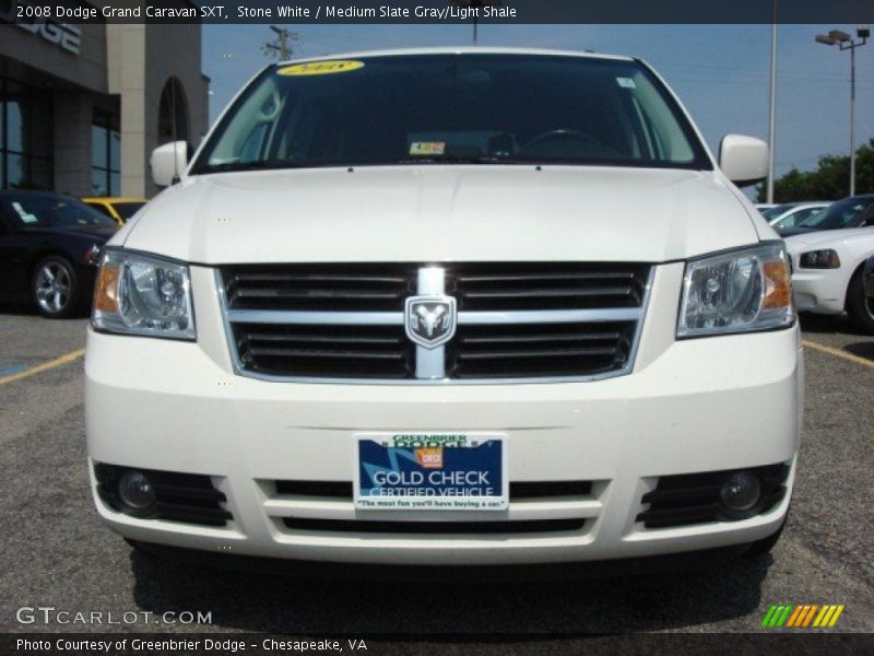 Stone White / Medium Slate Gray/Light Shale 2008 Dodge Grand Caravan SXT