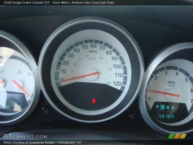 Stone White / Medium Slate Gray/Light Shale 2008 Dodge Grand Caravan SXT