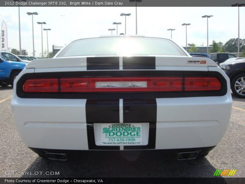 Bright White / Dark Slate Gray 2012 Dodge Challenger SRT8 392