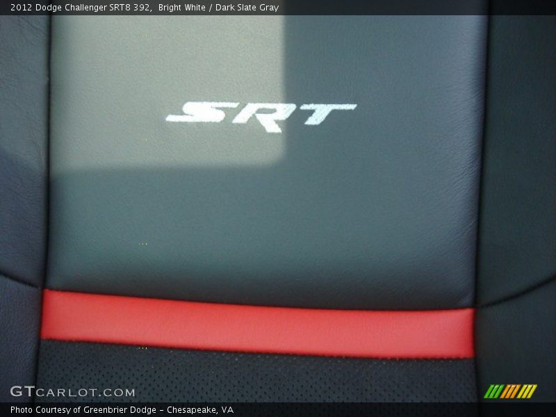 Bright White / Dark Slate Gray 2012 Dodge Challenger SRT8 392