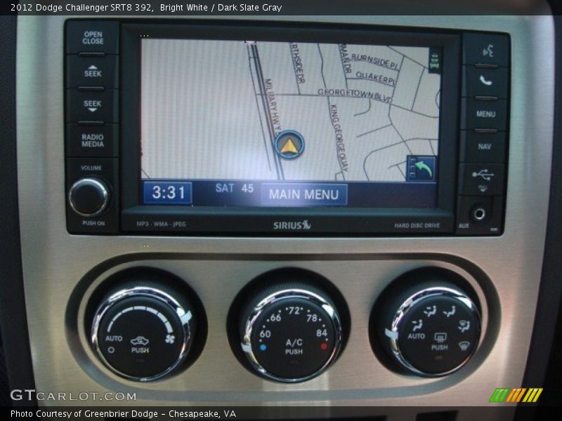 Bright White / Dark Slate Gray 2012 Dodge Challenger SRT8 392