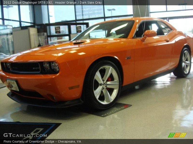 Header Orange / Dark Slate Gray 2012 Dodge Challenger SRT8 392