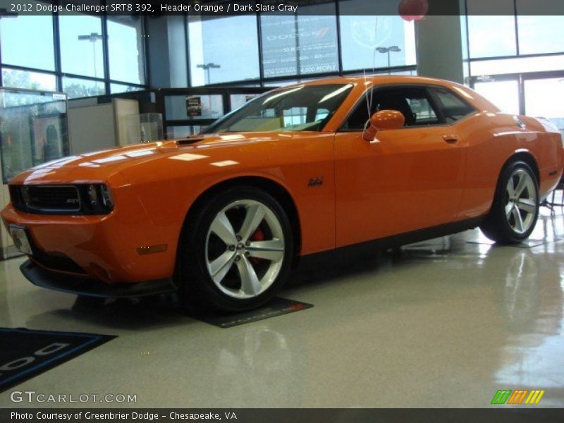 Header Orange / Dark Slate Gray 2012 Dodge Challenger SRT8 392