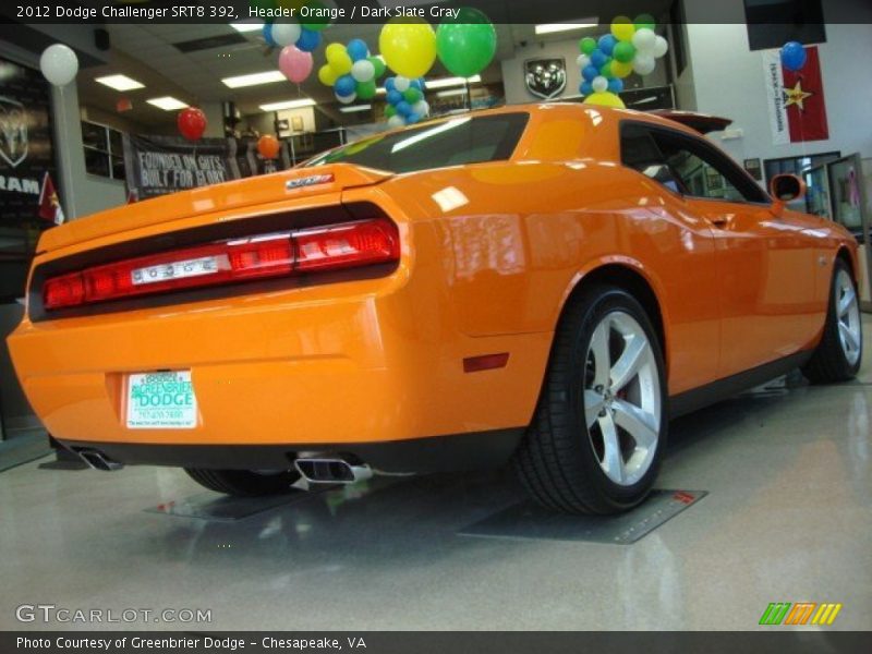 Header Orange / Dark Slate Gray 2012 Dodge Challenger SRT8 392