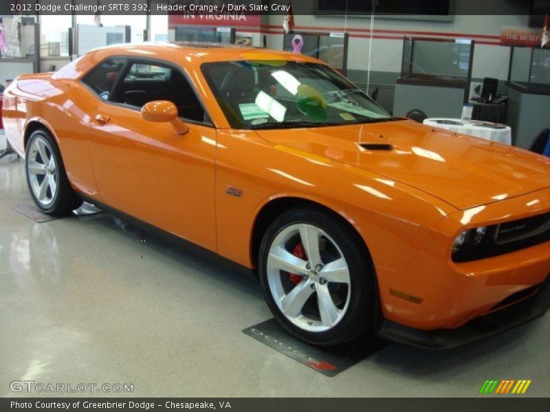 Header Orange / Dark Slate Gray 2012 Dodge Challenger SRT8 392