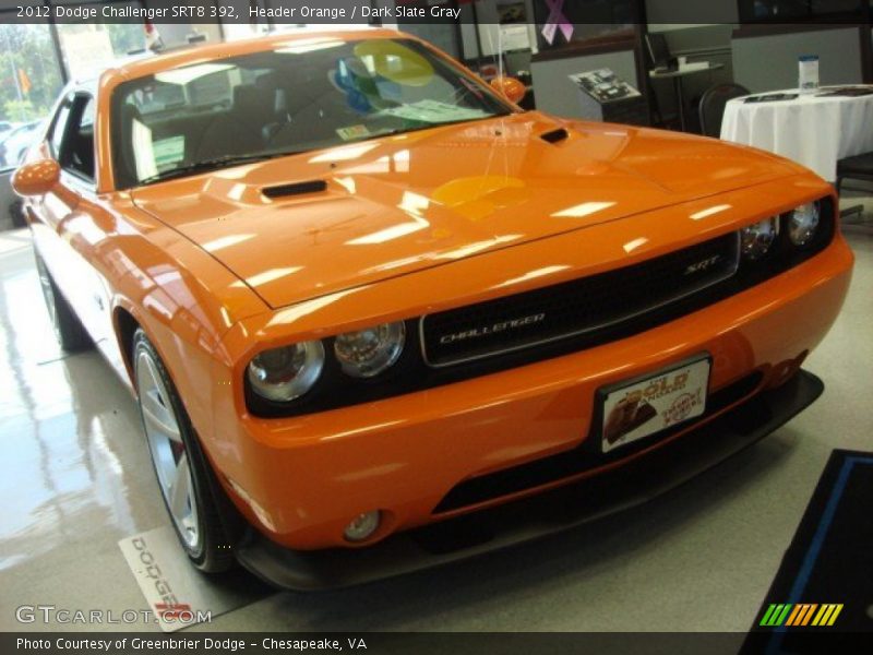 Header Orange / Dark Slate Gray 2012 Dodge Challenger SRT8 392