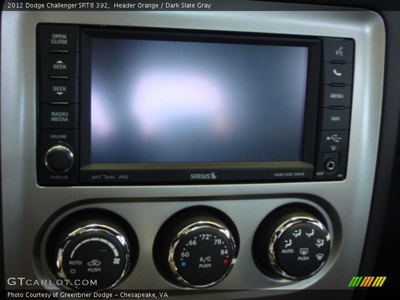 Header Orange / Dark Slate Gray 2012 Dodge Challenger SRT8 392