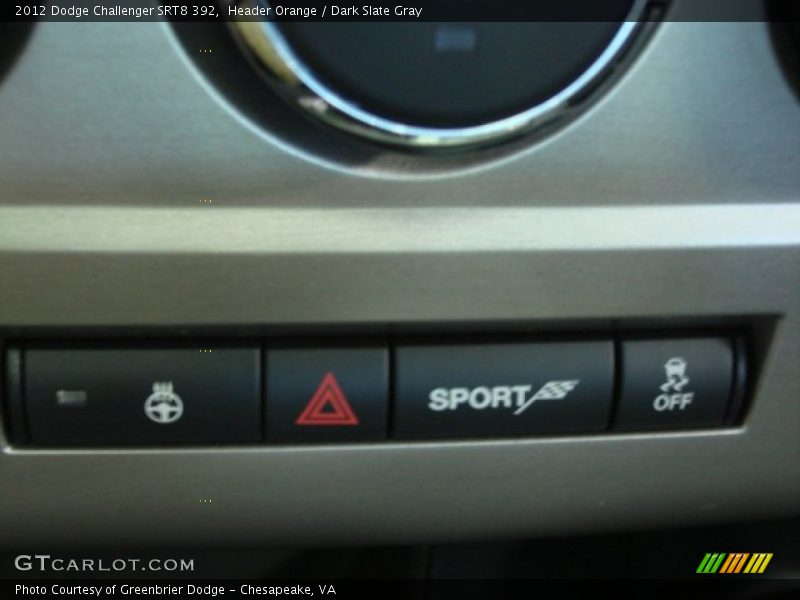 Header Orange / Dark Slate Gray 2012 Dodge Challenger SRT8 392