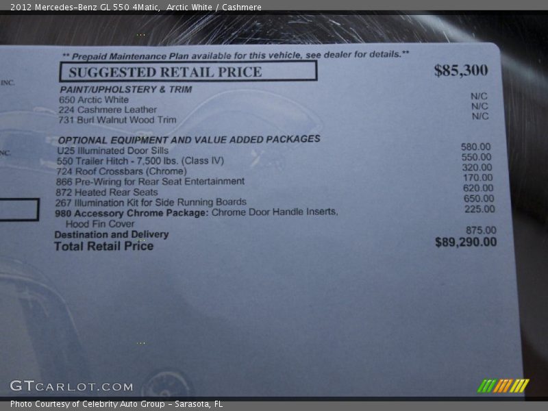 Arctic White / Cashmere 2012 Mercedes-Benz GL 550 4Matic