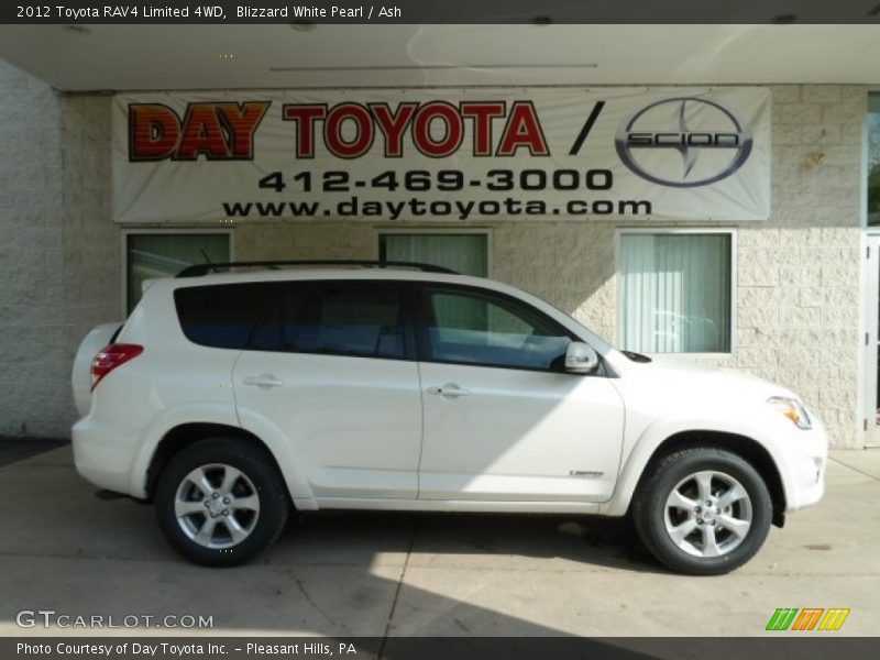 Blizzard White Pearl / Ash 2012 Toyota RAV4 Limited 4WD