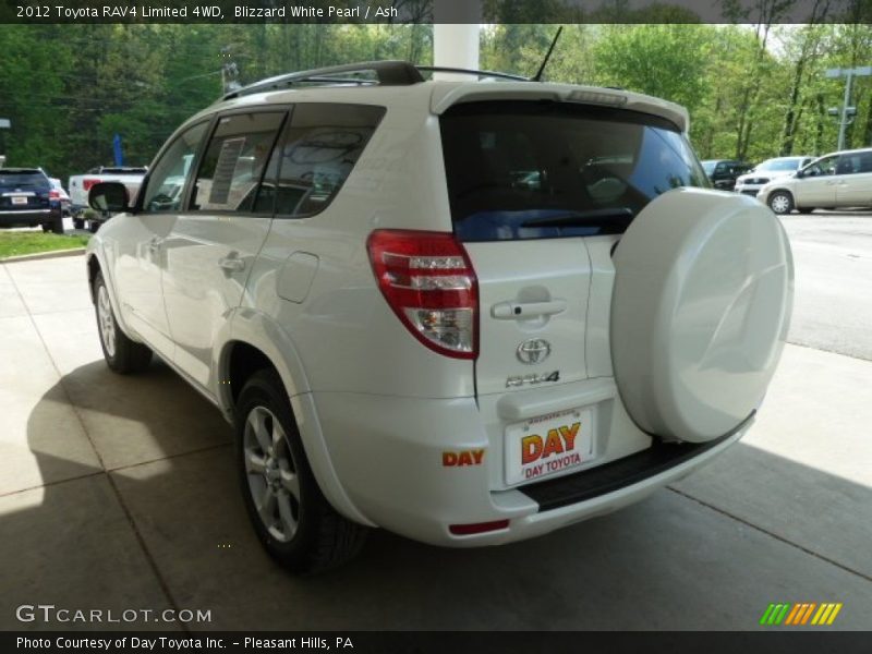 Blizzard White Pearl / Ash 2012 Toyota RAV4 Limited 4WD