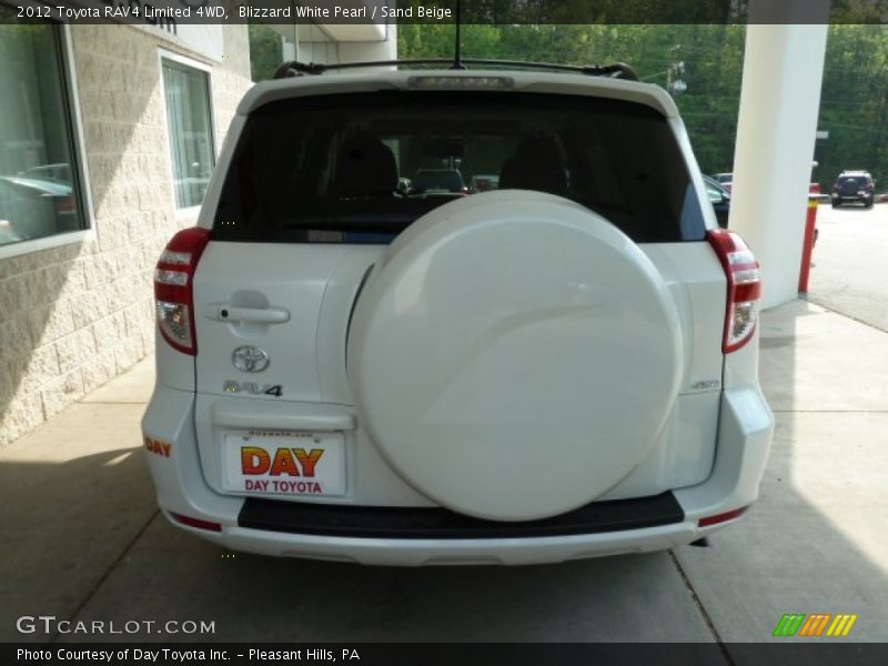 Blizzard White Pearl / Sand Beige 2012 Toyota RAV4 Limited 4WD