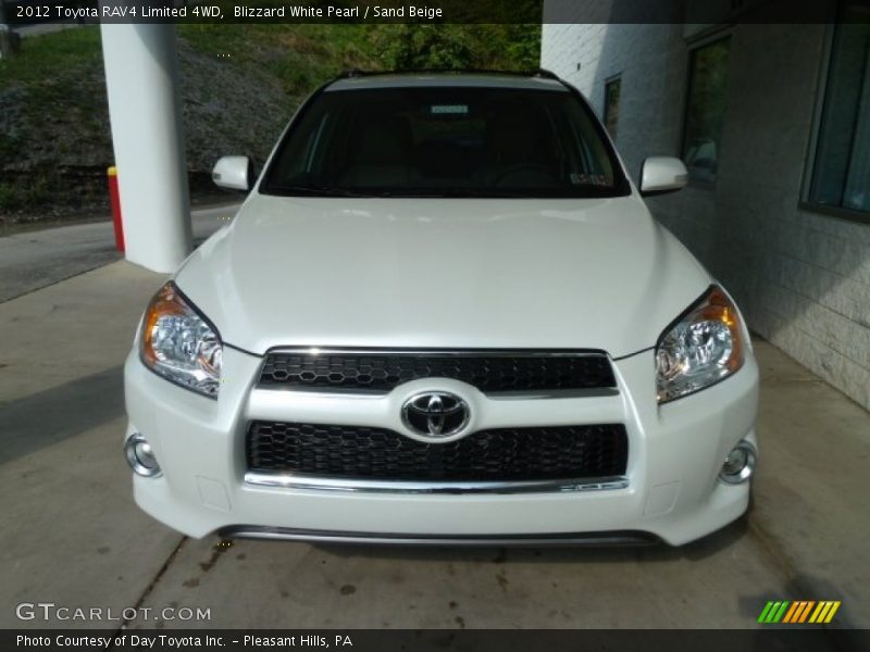 Blizzard White Pearl / Sand Beige 2012 Toyota RAV4 Limited 4WD