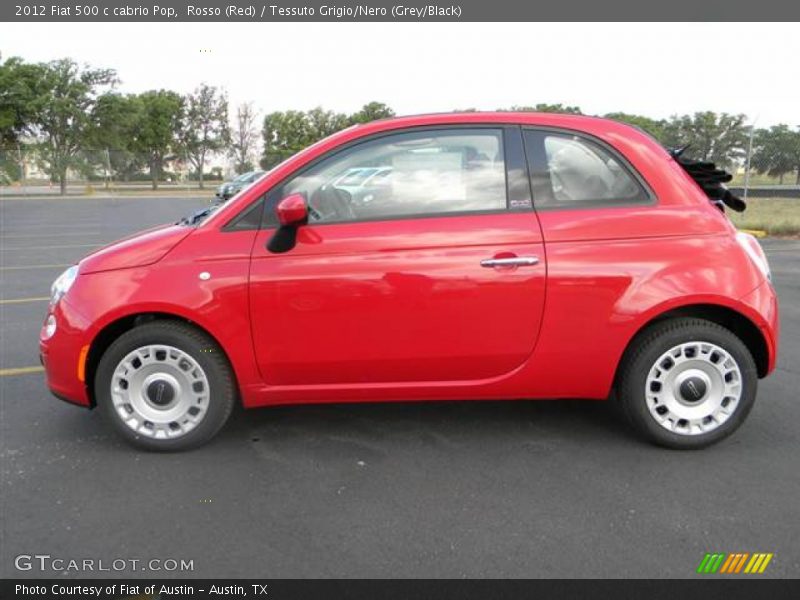 Rosso (Red) / Tessuto Grigio/Nero (Grey/Black) 2012 Fiat 500 c cabrio Pop