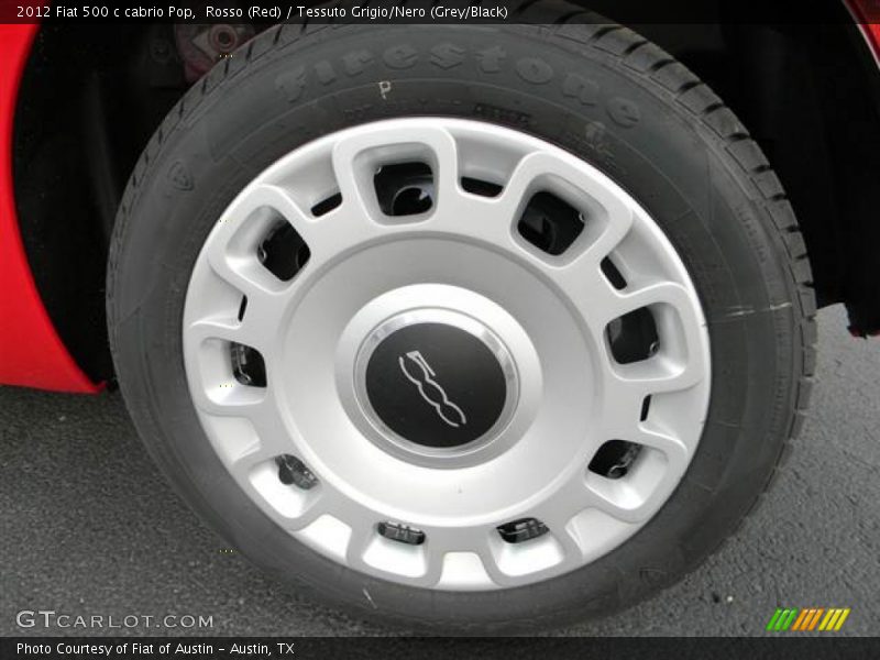Rosso (Red) / Tessuto Grigio/Nero (Grey/Black) 2012 Fiat 500 c cabrio Pop