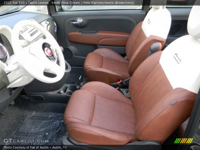 Verde Oliva (Green) / Pelle Marrone/Avorio (Brown/Ivory) 2012 Fiat 500 c cabrio Lounge