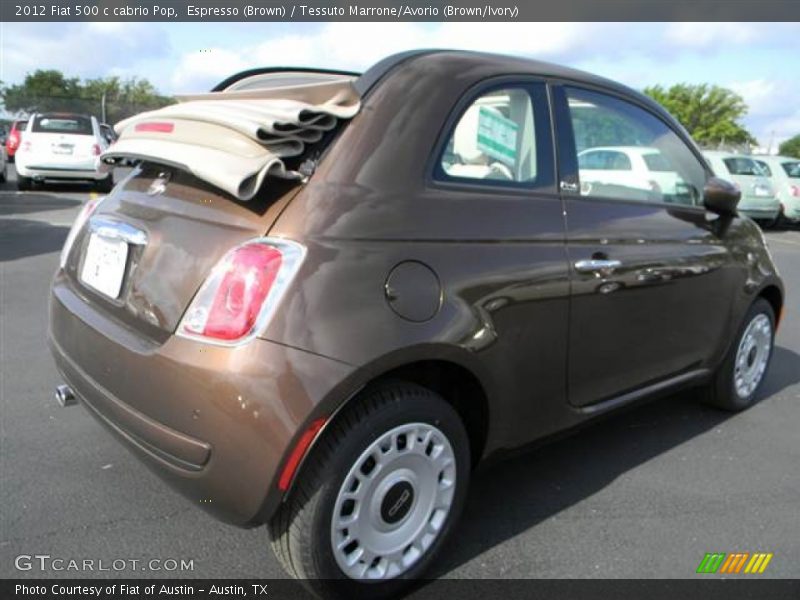 Espresso (Brown) / Tessuto Marrone/Avorio (Brown/Ivory) 2012 Fiat 500 c cabrio Pop