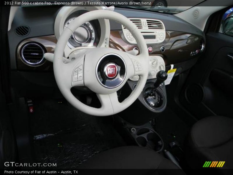 Espresso (Brown) / Tessuto Marrone/Avorio (Brown/Ivory) 2012 Fiat 500 c cabrio Pop