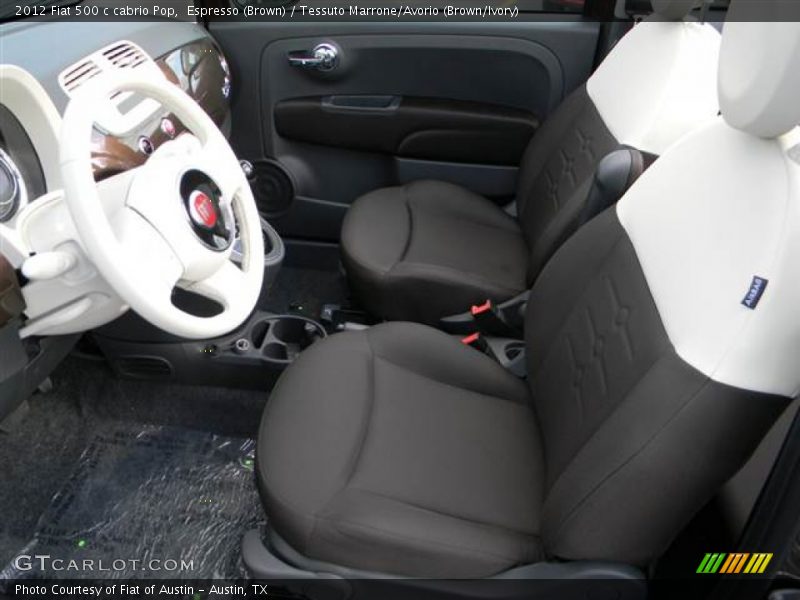 Espresso (Brown) / Tessuto Marrone/Avorio (Brown/Ivory) 2012 Fiat 500 c cabrio Pop