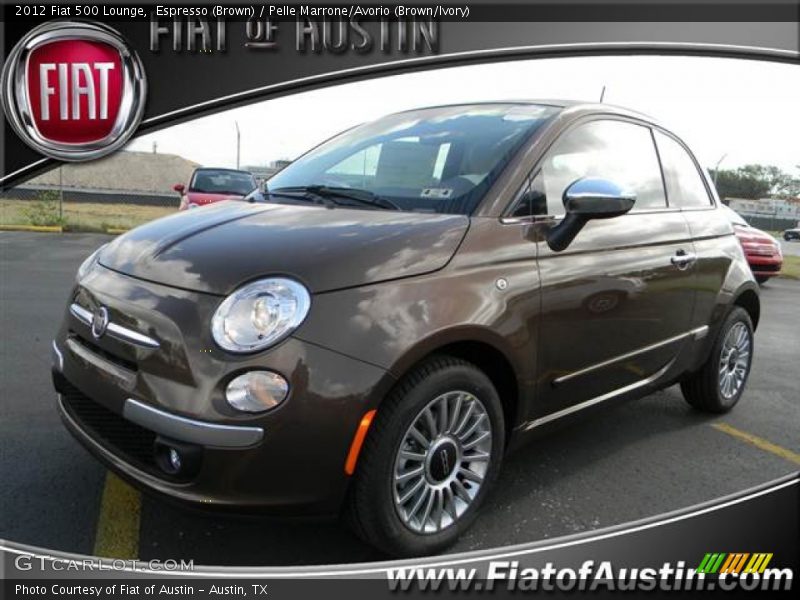 Espresso (Brown) / Pelle Marrone/Avorio (Brown/Ivory) 2012 Fiat 500 Lounge