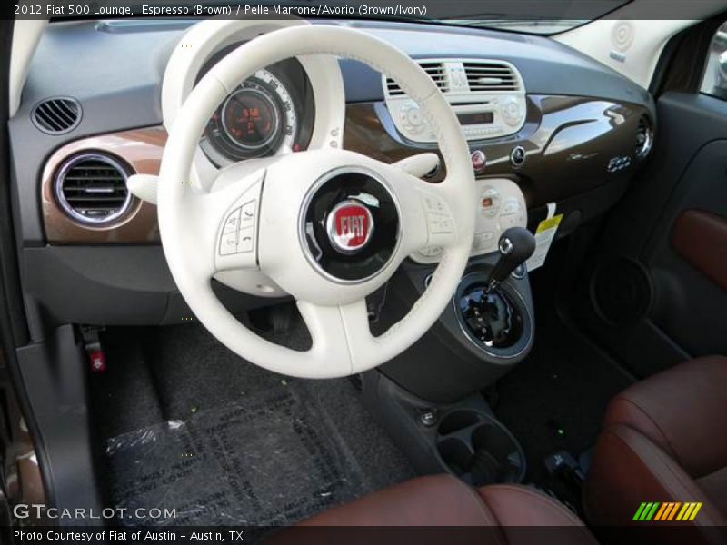 Espresso (Brown) / Pelle Marrone/Avorio (Brown/Ivory) 2012 Fiat 500 Lounge