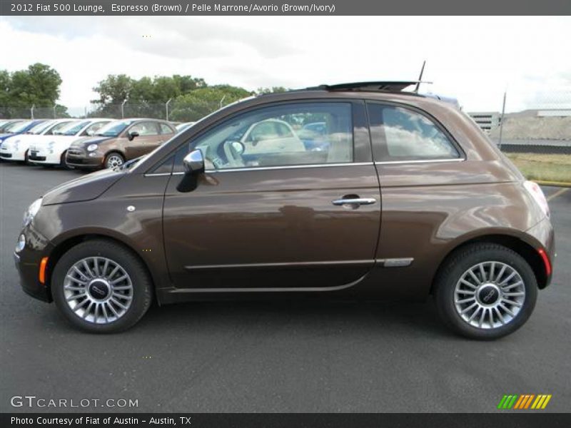 Espresso (Brown) / Pelle Marrone/Avorio (Brown/Ivory) 2012 Fiat 500 Lounge