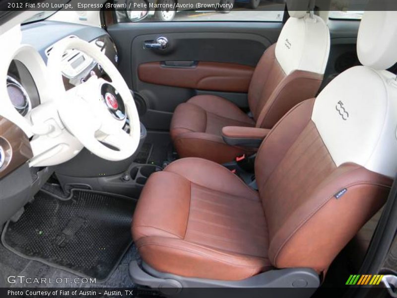 Espresso (Brown) / Pelle Marrone/Avorio (Brown/Ivory) 2012 Fiat 500 Lounge