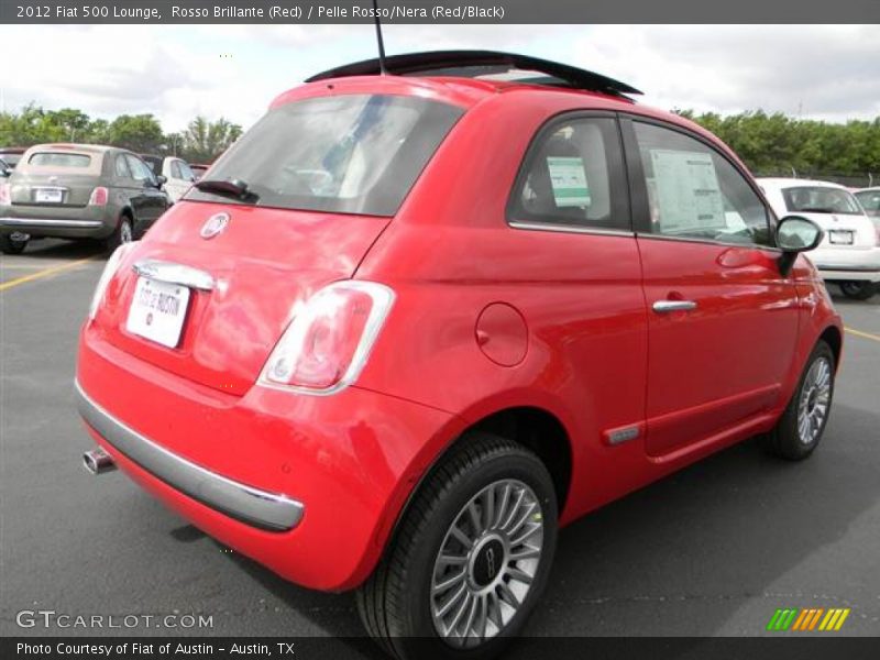 Rosso Brillante (Red) / Pelle Rosso/Nera (Red/Black) 2012 Fiat 500 Lounge